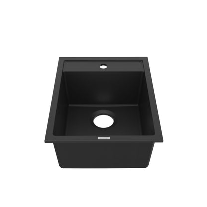 15-3/4" Top Mount Quartz Composite Bar/Prep Sink In Black