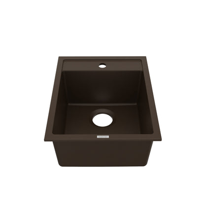 15-3/4" Top Mount Quartz Composite Bar/Prep Sink In Brown