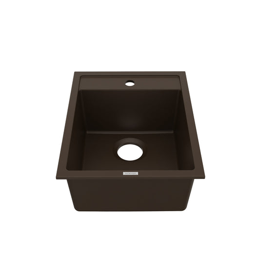 15-3/4" Top Mount Quartz Composite Bar/Prep Sink In Brown