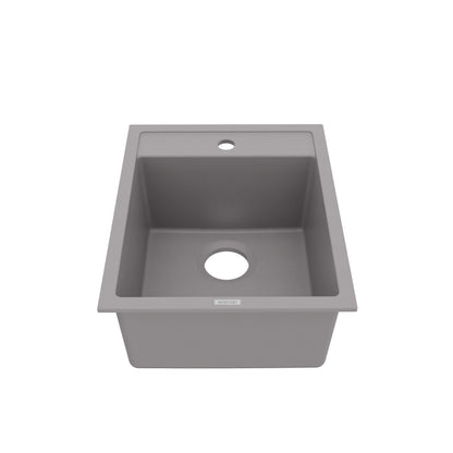 15-3/4" Top Mount Quartz Composite Bar/Prep Sink In Grey