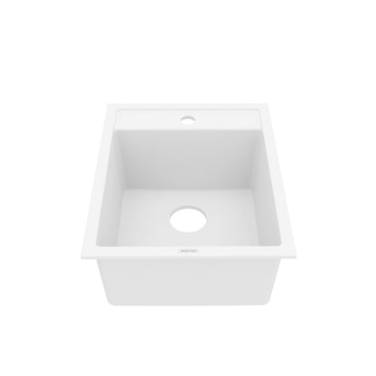 15-3/4" Top Mount Quartz Composite Bar/Prep Sink In White