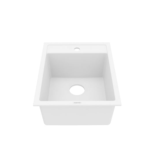 15-3/4" Top Mount Quartz Composite Bar/Prep Sink In White