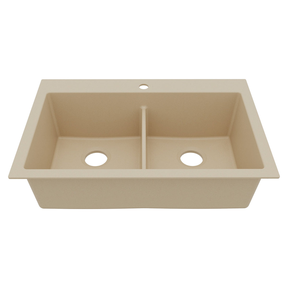 33" Top Mount Double Bowl Granite Kitchen Sink in Bisque