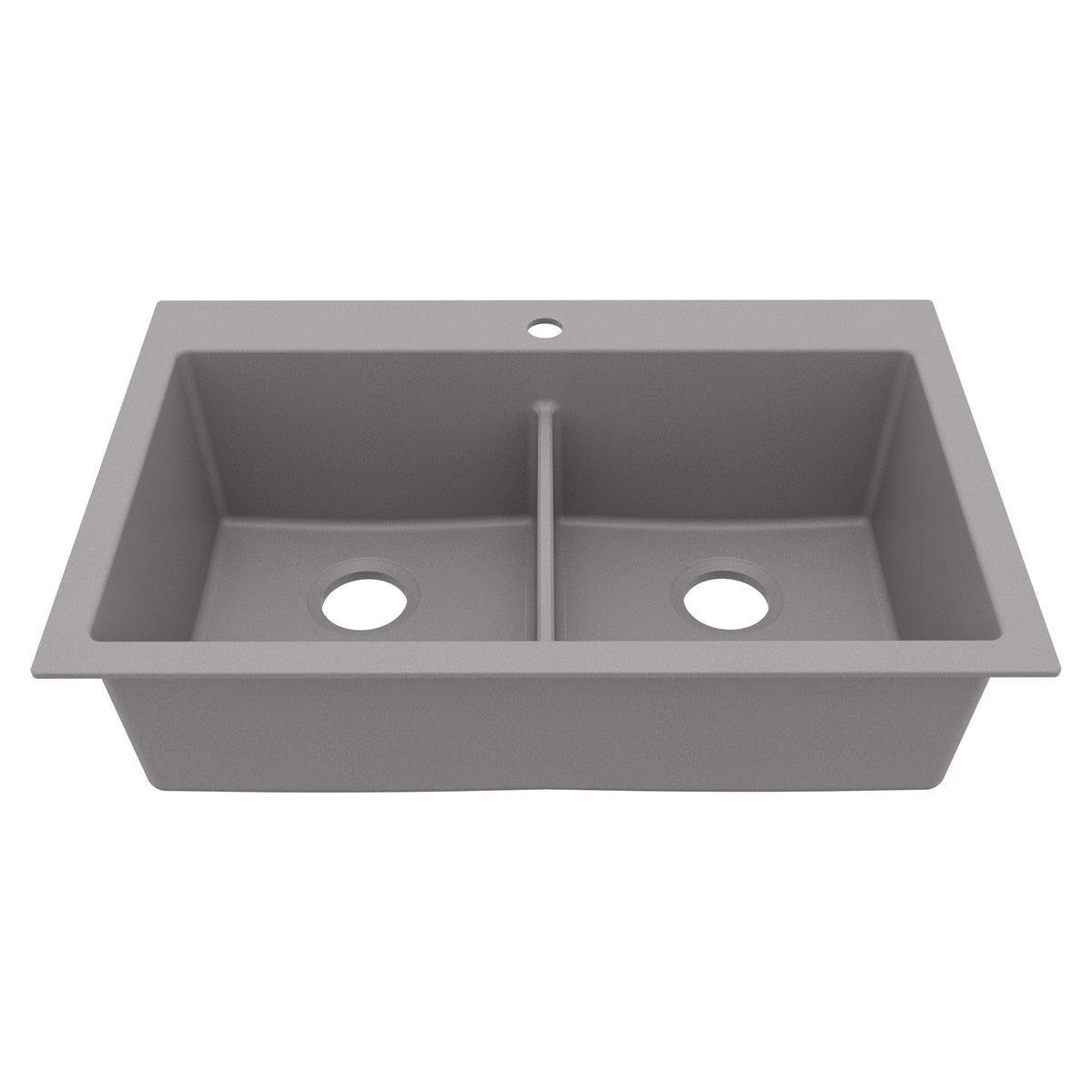 33" Top Mount Double Bowl Granite Kitchen Sink in Grey