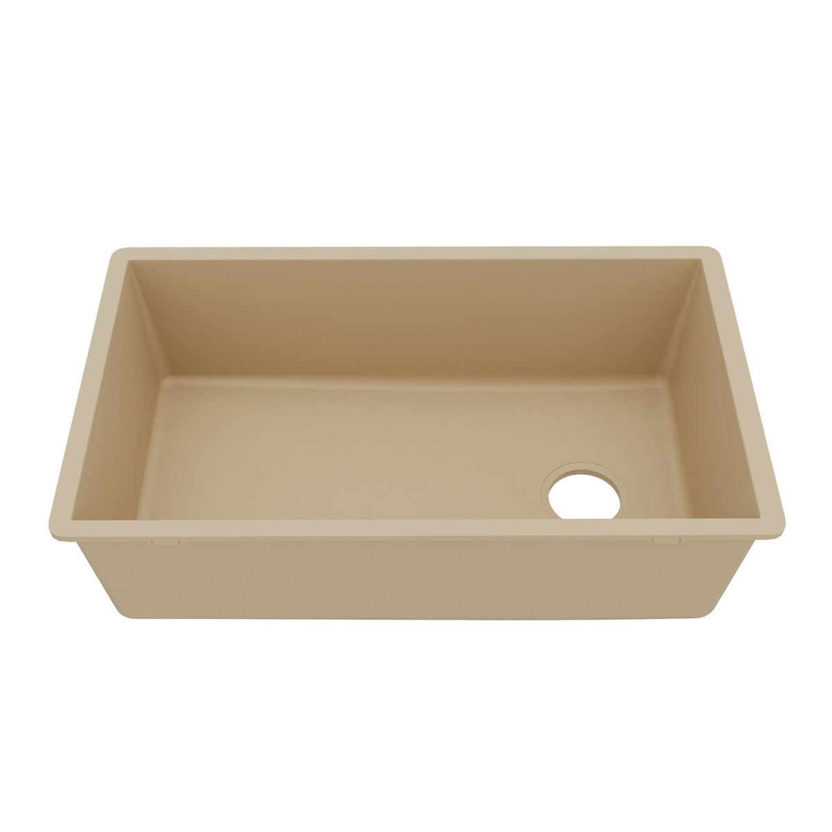 31-5/8" Undermount Large Single Bowl Quartz Composite Kitchen Sink In Bisque