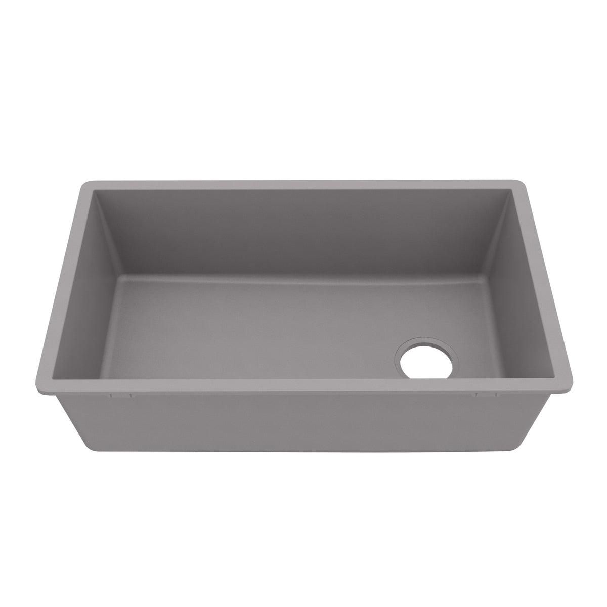 31-5/8" Undermount Large Single Bowl Quartz Composite Kitchen Sink In Grey