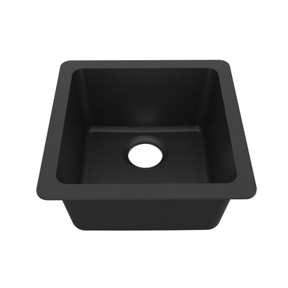 16-5/8" Undermount Quartz Composite Bar/Prep Sink In Black