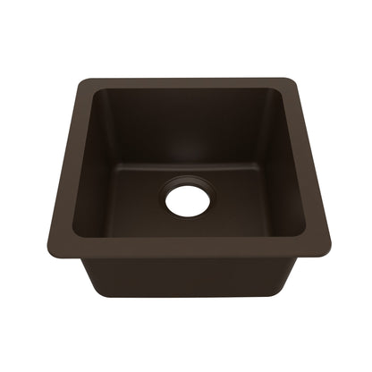16-5/8" Undermount Quartz Composite Bar/Prep Sink In Brown