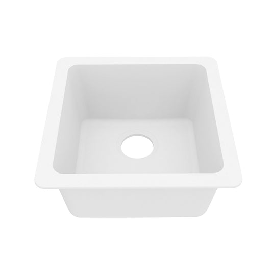 16-5/8" Undermount Quartz Composite Bar/Prep Sink In White