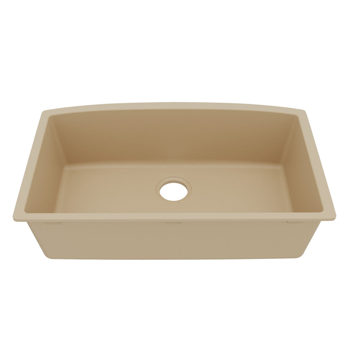 32-1/2" Undermount Large Single Bowl Quartz Composite Kitchen Sink In Bisque