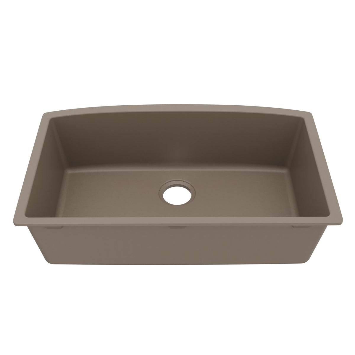 32-1/2" Undermount Large Single Bowl Quartz Composite Kitchen Sink In Concrete