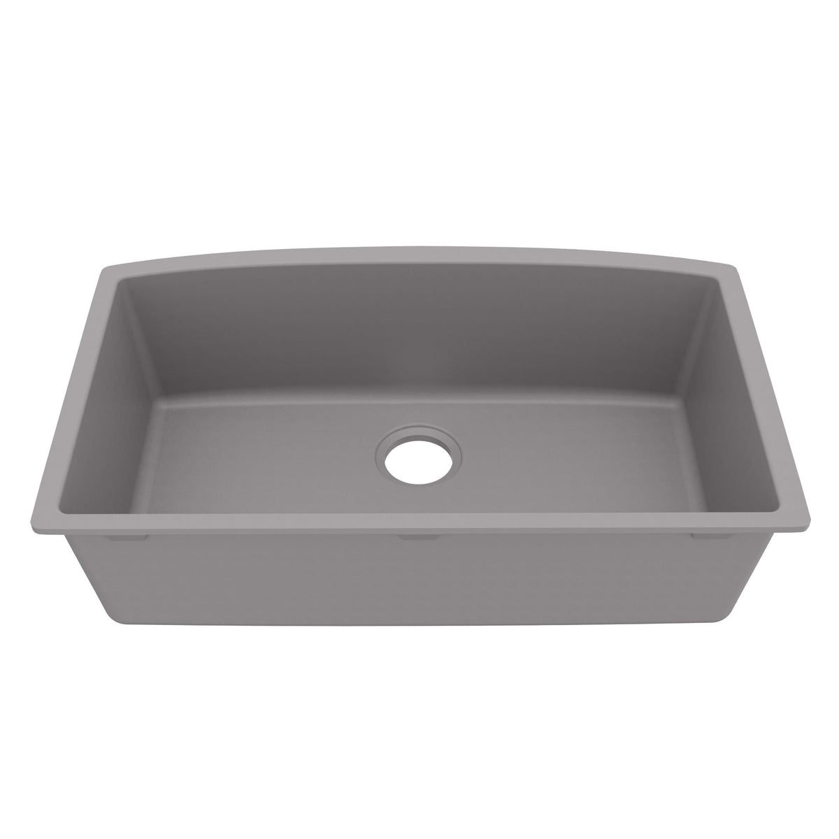 32-1/2" Undermount Large Single Bowl Quartz Composite Kitchen Sink In Grey