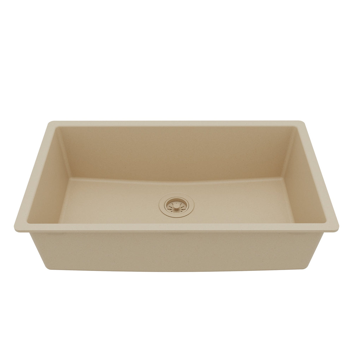 32-3/8" Undermount Large Single Bowl Quartz Composite Kitchen Sink In Bisque