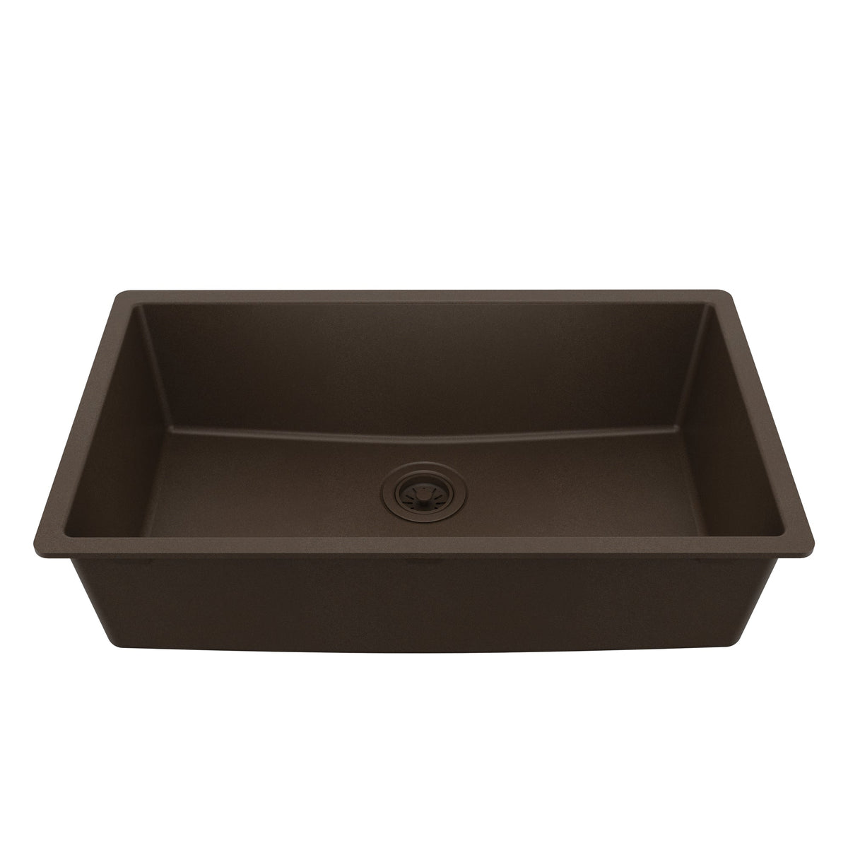 32-3/8" Undermount Large Single Bowl Quartz Composite Kitchen Sink In Brown