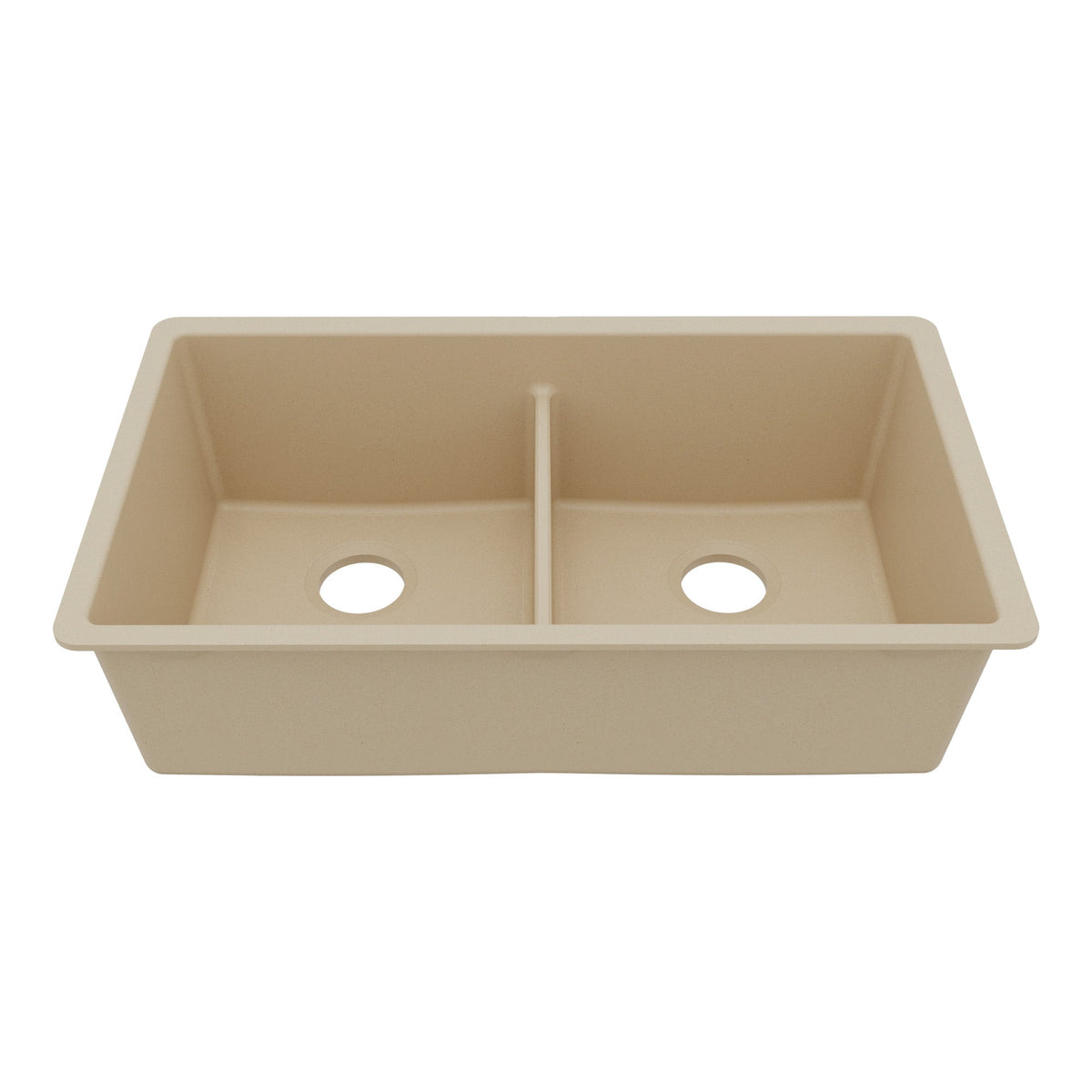 32-3/8" Undermount Double Equal Bowl Granite Kitchen Sink In Bisque