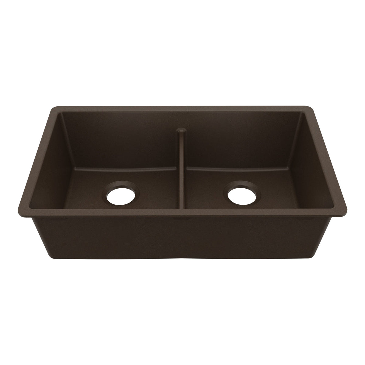 32-3/8" Undermount Double Equal Bowl Granite Kitchen Sink In Brown
