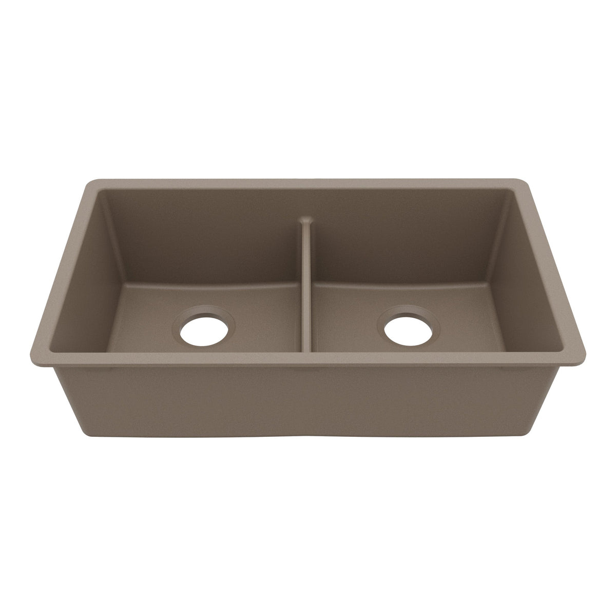 32-3/8" Undermount Double Equal Bowl Granite Kitchen Sink In Concrete