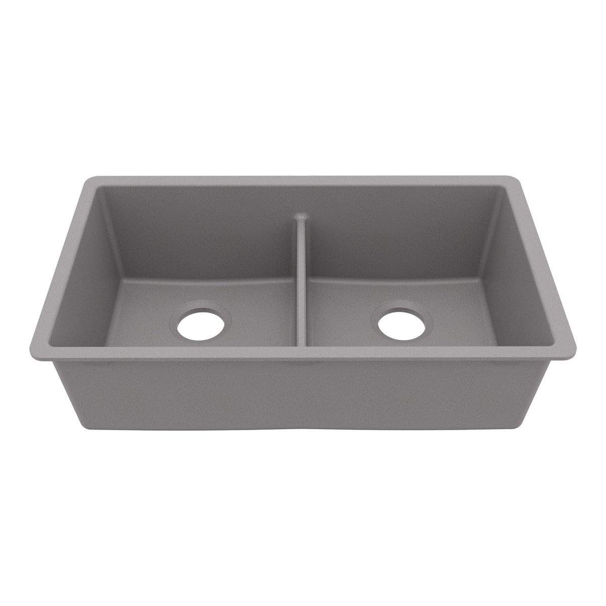 32-3/8" Undermount Double Equal Bowl Granite Kitchen Sink In Grey