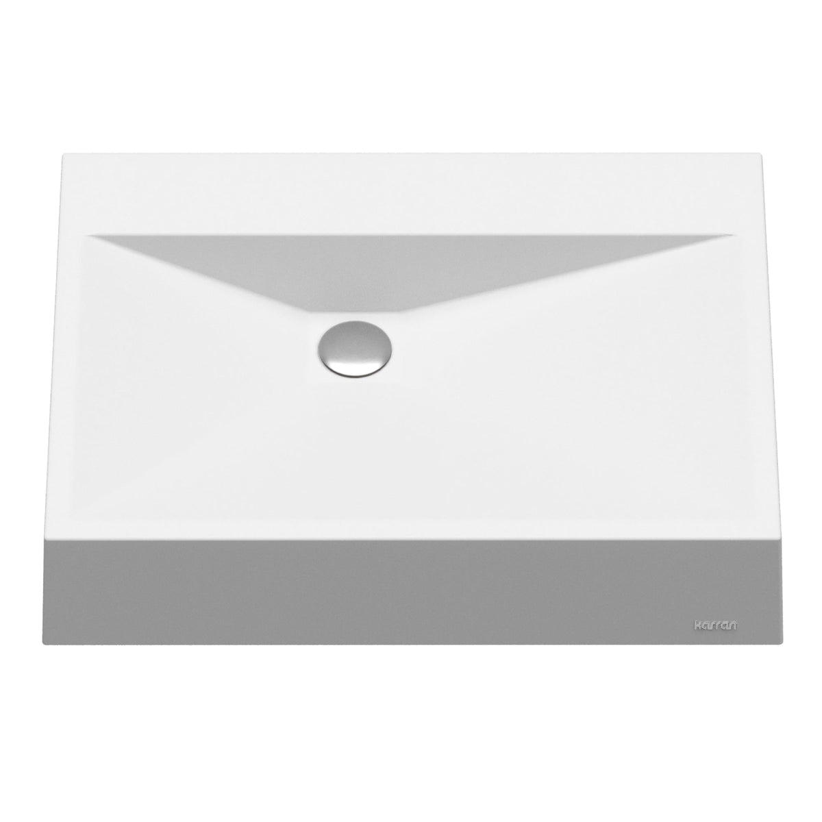 24-1/4" Vessel Quartz Composite Bathroom Sink In White