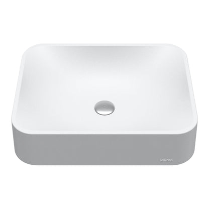 21-1/2" Vessel Quartz Composite Bathroom Sink In White