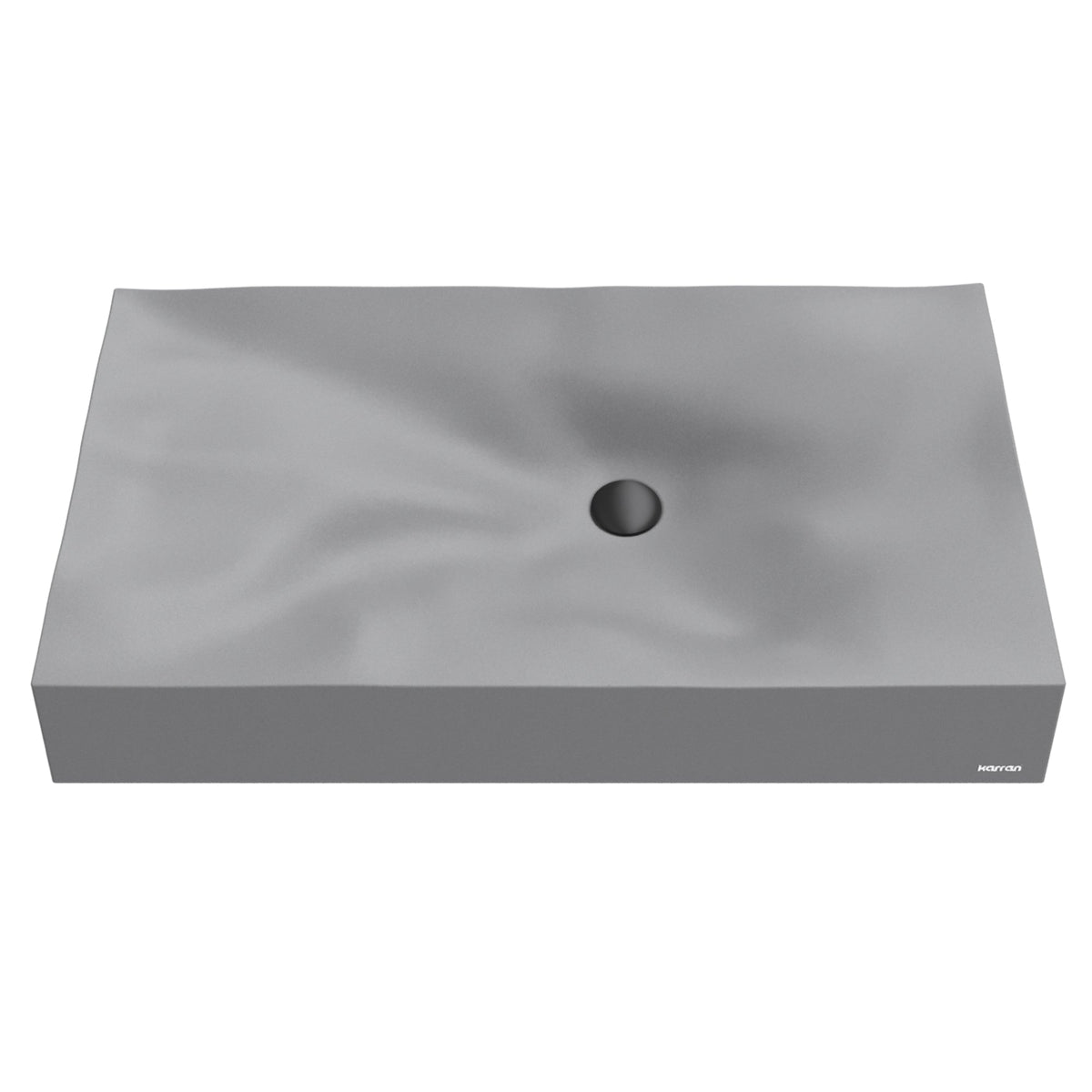 32-1/8" Vessel Quartz Composite Bathroom Sink In Grey