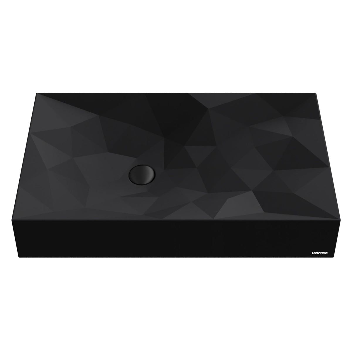 28-1/8" Vessel Quartz Composite Bathroom Sink In Black