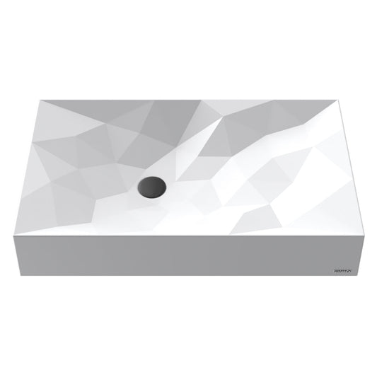 28-1/8" Vessel Quartz Composite Bathroom Sink In White