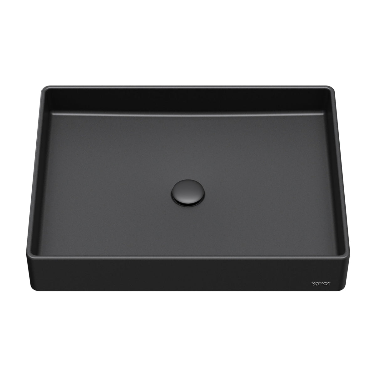 23-5/8" Vessel Quartz Composite Bathroom Sink In Black