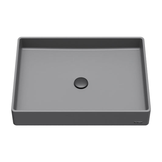 23-5/8" Vessel Quartz Composite Bathroom Sink In Grey