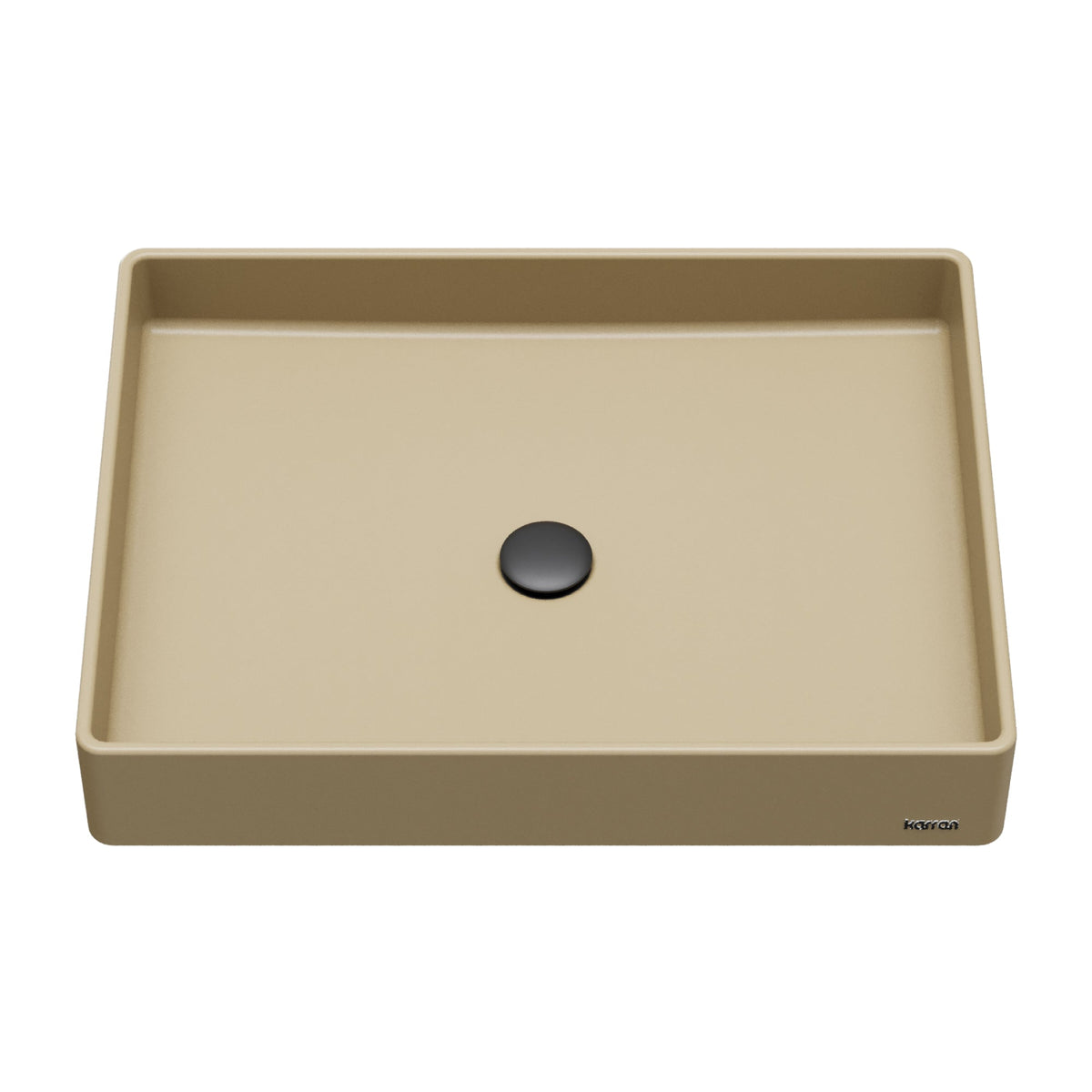 23-5/8" Vessel Quartz Composite Bathroom Sink In Pale Gold