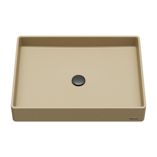 23-5/8" Vessel Quartz Composite Bathroom Sink In Pale Gold