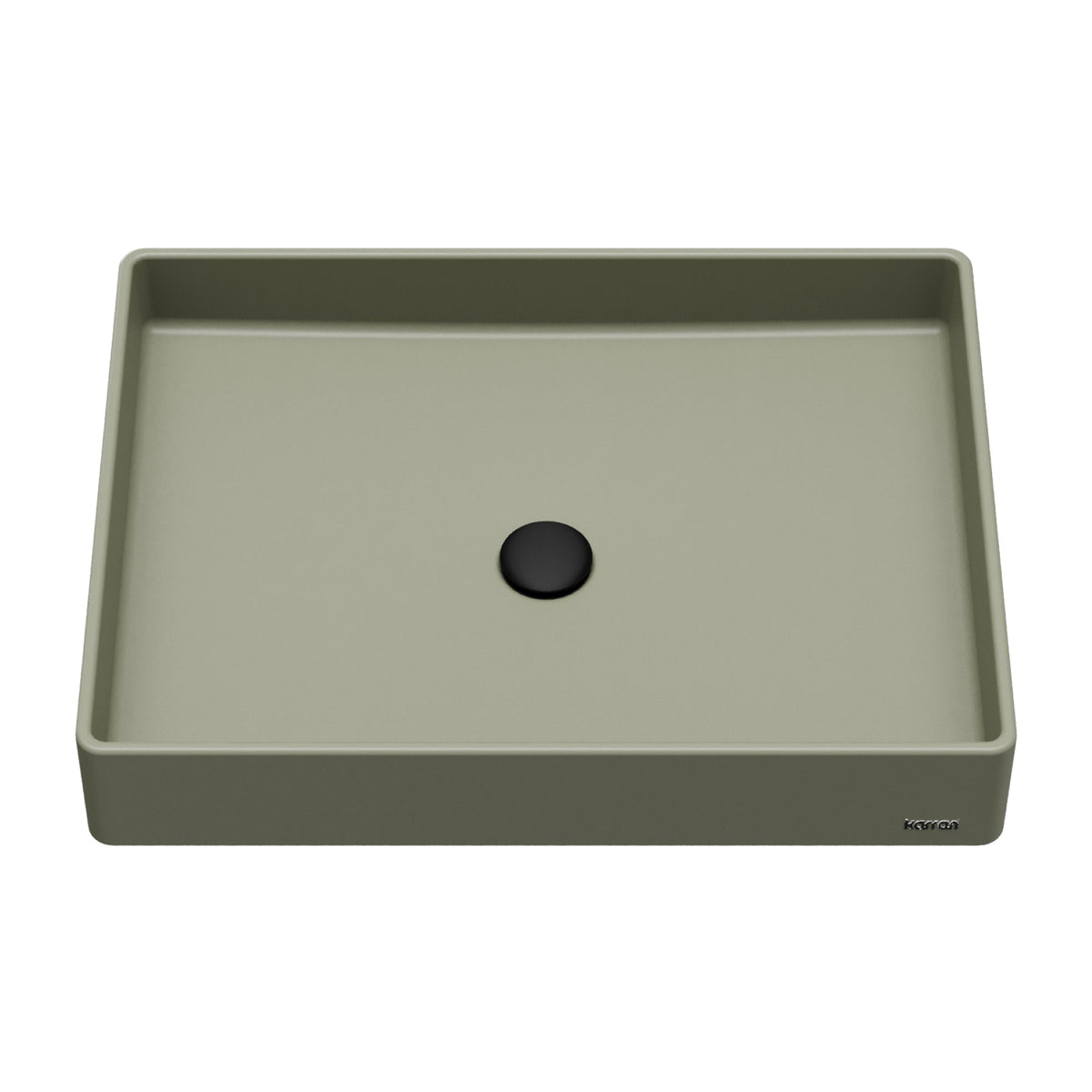23-5/8" Vessel Quartz Composite Bathroom Sink In Sage Green