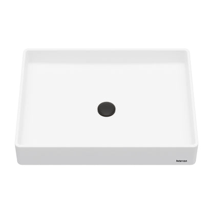 23-5/8" Vessel Quartz Composite Bathroom Sink In White