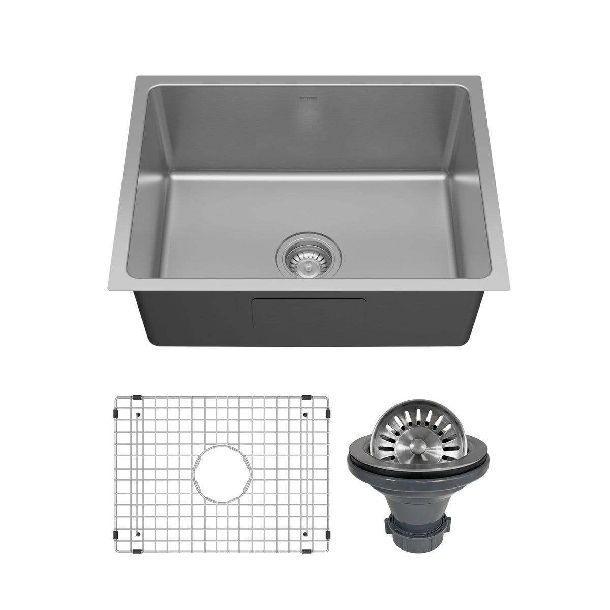 Lansen 24" Undermount 18 Gauge Single Bowl Stainless Steel Sink with Accessories