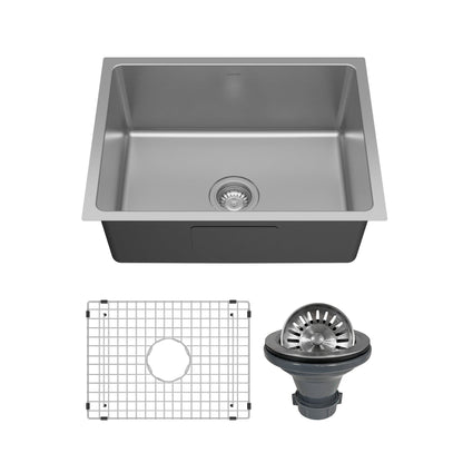 Lansen 24" Undermount 18 Gauge Single Bowl Stainless Steel Sink with Accessories
