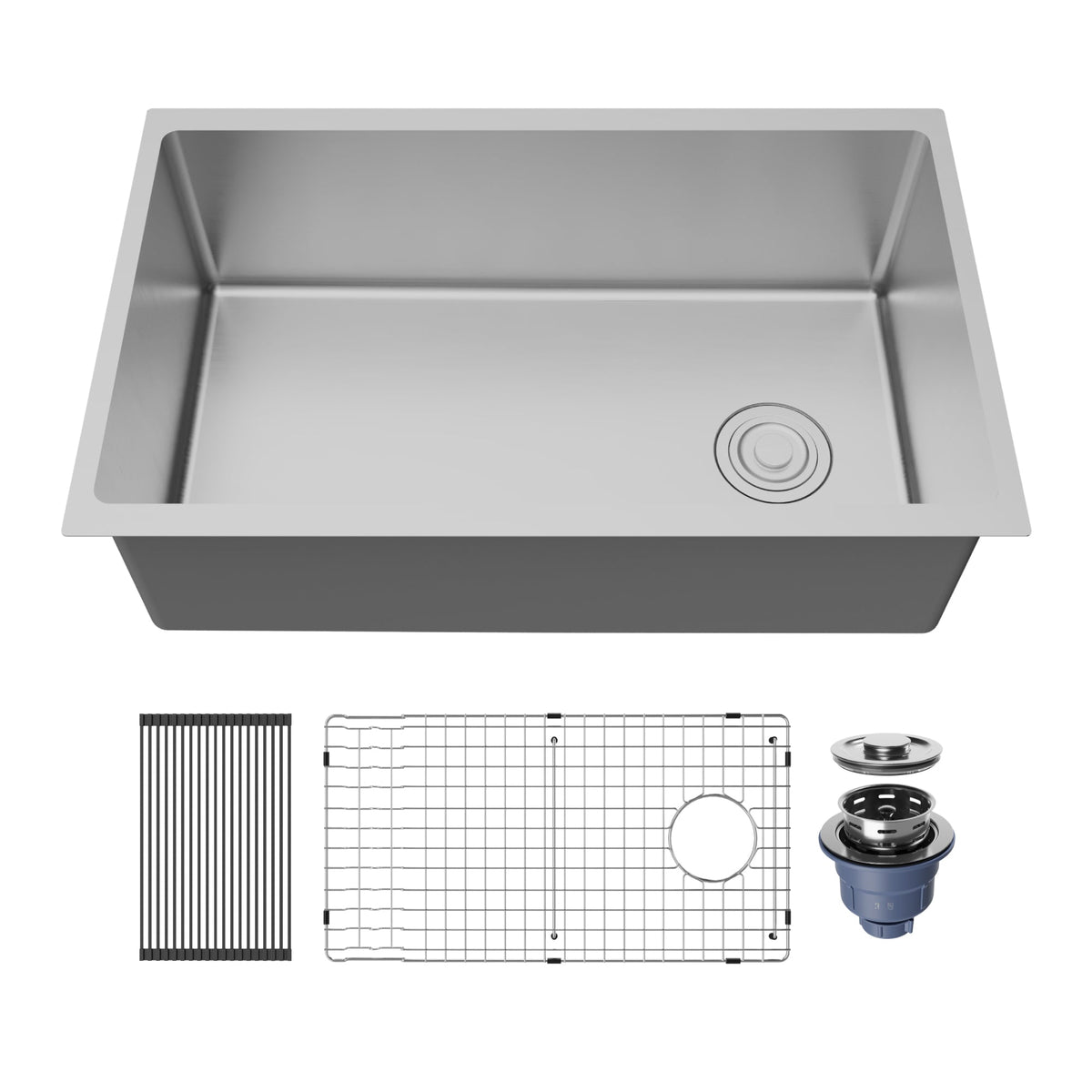 Fusion 30" Undermount 16 Gauge Single Bowl Stainless Steel Sink with Accessories
