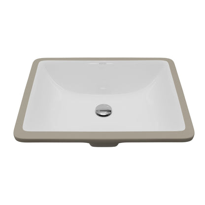 Valera 18" Rectangular Undermount Vitreous China Bathroom Sink In White