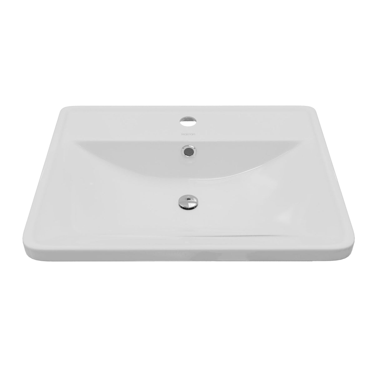 20-1/2" Top Mount Vitreous China Bathroom Sink In White
