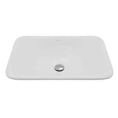 21" Top Mount Vitreous China Bathroom Sink In White