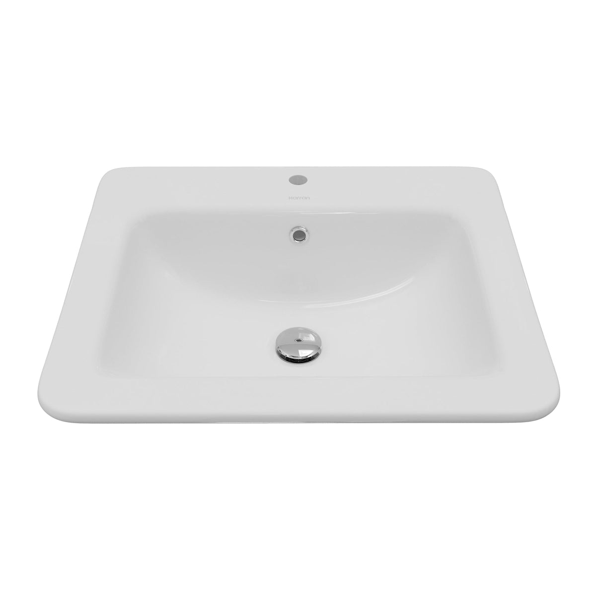Valera 21" Rectangular Top Mount Vitreous China Bathroom Sink In White
