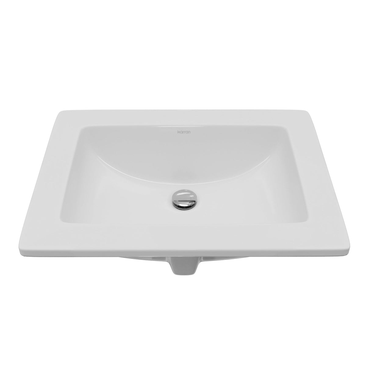Valera 23" Rectangular Top Mount Vitreous China Bathroom Sink In White