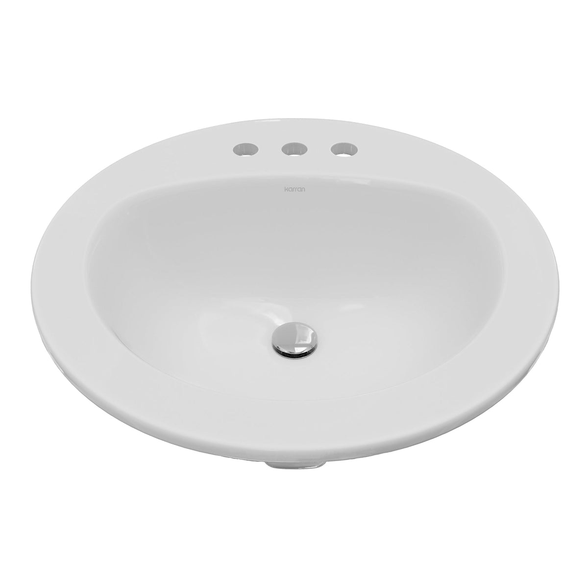 Valera 20" Circular Top Mount Vitreous China Bathroom Sink In White