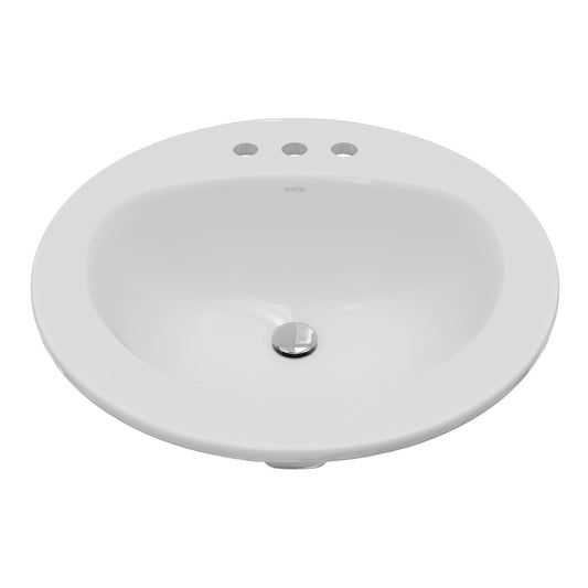 Valera 20" Circular Top Mount Vitreous China Bathroom Sink In White