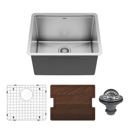 23" Undermount Single Bowl Stainless Steel Workstation Laundry Sink