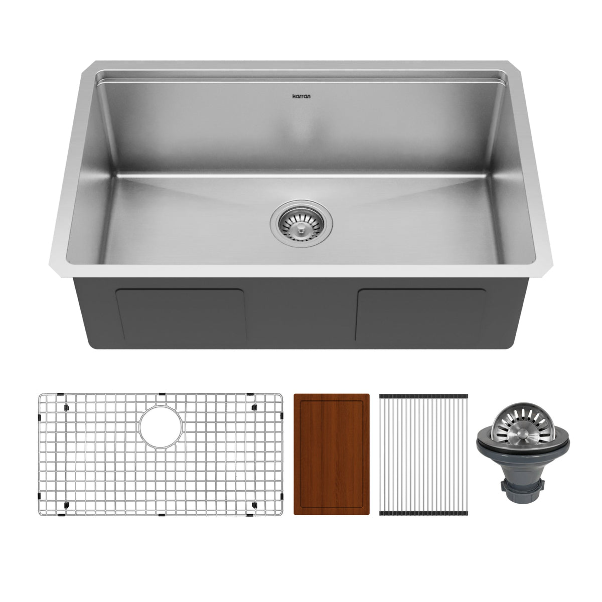 30" Undermount Large Single Bowl Stainless Steel Workstation Kitchen Sink