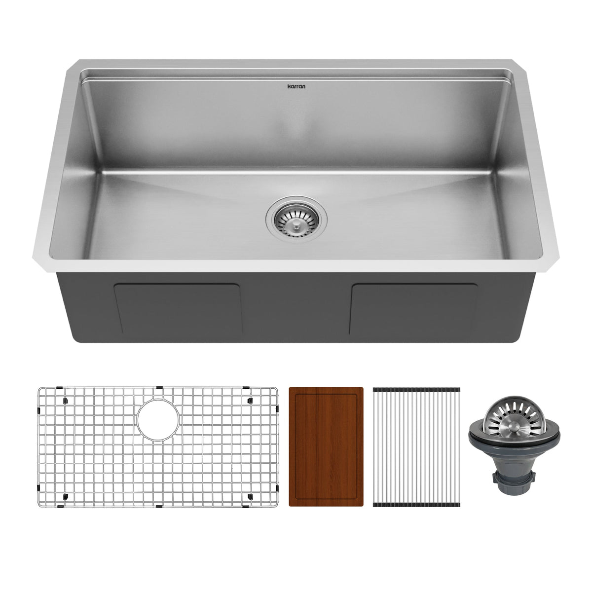 32" Undermount Large Single Bowl Stainless Steel Workstation Kitchen Sink