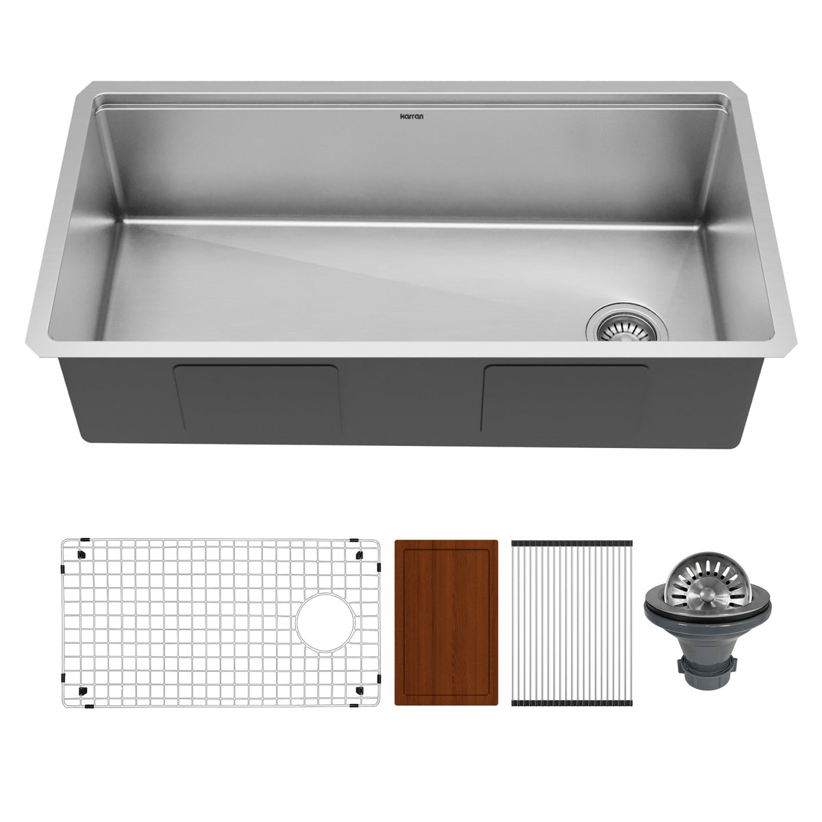 36" Undermount Large Single Bowl Stainless Steel Workstation Kitchen Sink