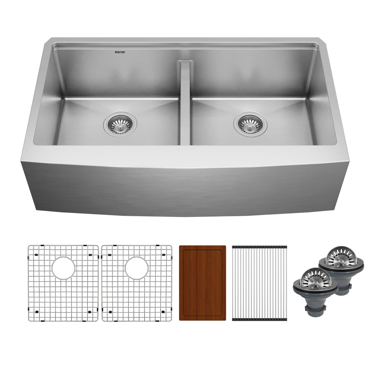 36" Farmhouse Double Equal Bowl Stainless Steel Workstation Kitchen Sink