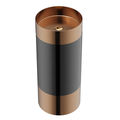 15" Pedestal Stainless Steel Bathroom Sink In Brushed Copper & Gunmetal Grey