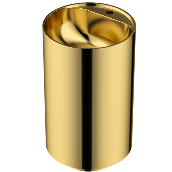 16-1/2" Pedestal Stainless Steel Bathroom Sink In Gold